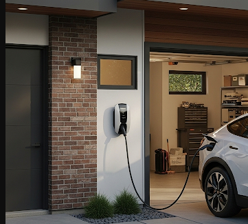 1.une borne de recharge chez soi ou en entreprise